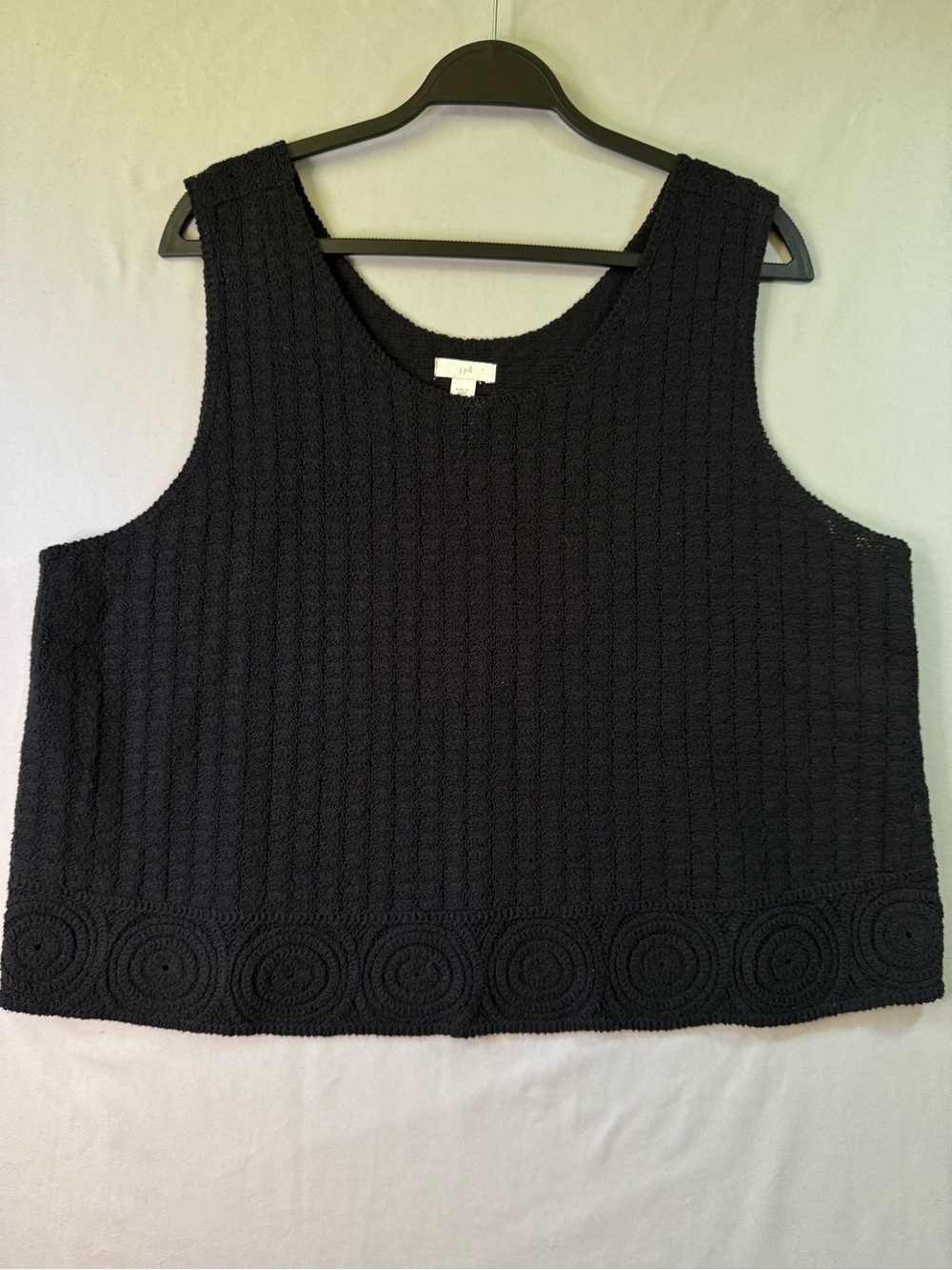 J. Jill Women’s XL Black Crochet Tank Top